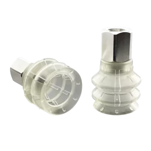 Bellows vacuum cup diam. 23 mm (2.5 bellows) TPU transparent, with fitting G1-8-female