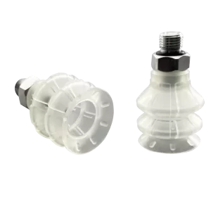 Bellows vacuum cup diam. 27 mm (2.5 bellows) TPU transparent, with Fitting G1-8-male