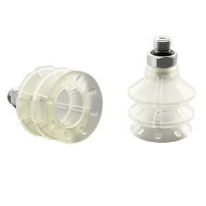 Bellows vacuum cup diam. 33 mm (2.5 bellows) TPU transparent, with Fitting G1-8-male