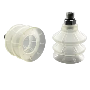 Bellows vacuum cup diam. 52 mm (2.5 bellows) TPU transparent, with Fitting G1-4-male