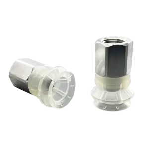 Bellows vacuum cup diam. 17 mm (1.5 bellows) TPU transparent, with fitting G1-8-female