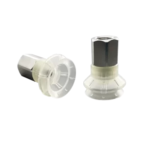 Bellows vacuum cup diam. 23 mm (1.5 bellows) TPU transparent, with fitting G1-8-female