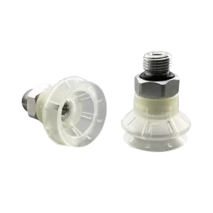 Bellows vacuum cup diam. 23 mm (1.5 bellows) TPU transparent, with Fitting G1-8-male
