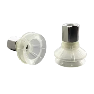 Bellows vacuum cup diam. 28 mm (1.5 bellows) TPU transparent, with fitting G1-8-female