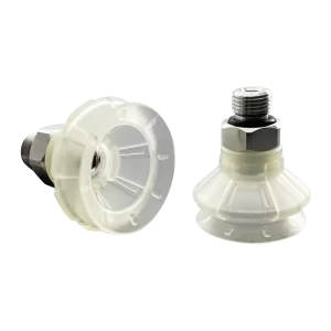 Bellows vacuum cup diam. 28 mm (1.5 bellows) TPU transparent, with Fitting G1-8-male
