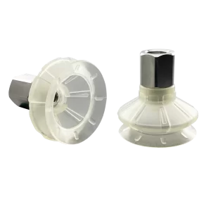 Bellows vacuum cup diam. 33 mm (1.5 bellows) TPU transparent, with fitting G1-8-female