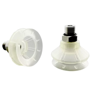 Bellows vacuum cup diam. 43 mm (1.5 bellows) TPU transparent, with Fitting G1-4-male