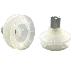 Bellows vacuum cup diam. 54 mm (1.5 bellows) TPU transparent, with Fitting G1-4-female