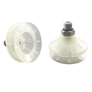 Bellows vacuum cup diam. 54 mm (1.5 bellows) TPU transparent, with Fitting G1-4-male