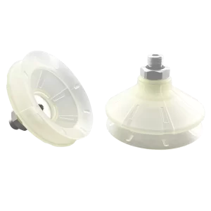 Bellows vacuum cup diam. 82 mm (1.5 bellows) TPU transparent, with Fitting G1-4-male