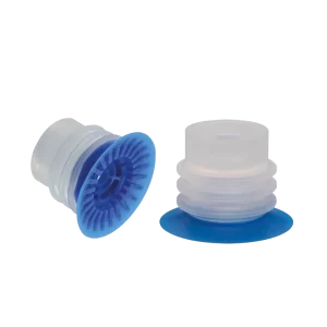 Bellows vacuum cup Ø 30 mm (3.5 bellows) Silicone transparent 70° / blue 40° Shore