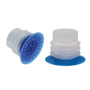 Bellows vacuum cup Ø 50 mm (3,5 bellows) Silicone transparent 70° / blue 40° Shore