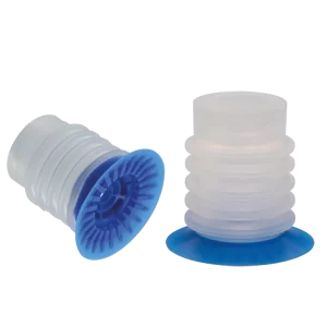 Bellows vacuum cup Ø 50 mm (5.5 bellows) Silicone transparent 70° / blue 40° Shore
