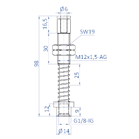 Spring leveler, stroke = 25 mm