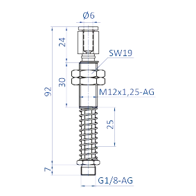 Spring leveler, torsionally rigid, stroke = 25mm
