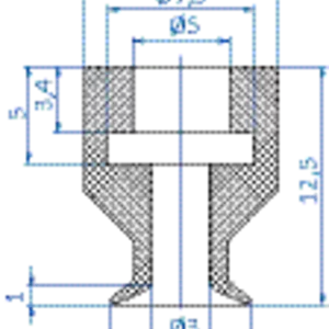 Flat-vacuum-cup-diam.-7.2-mm-silicone-red