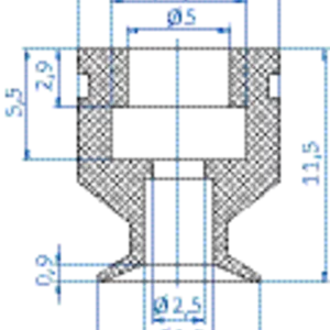 Flat-vacuum-cup-diam.-8-mm-silicone-transparent