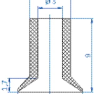 Flat-vacuum-cup-diam.-8-mm-NBR-black