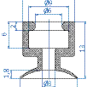 Flat-vacuum-cup-diam.-12-mm-NR-orange