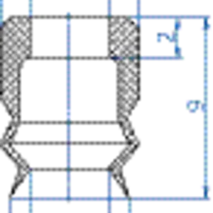 Bellows vacuum cup diam. 6 mm (1.5 bellows) silicone transparent