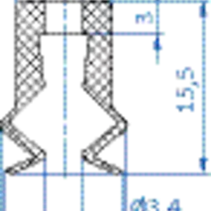 Bellows vacuum cup diam. 11 mm (1.5 bellows) silicone red