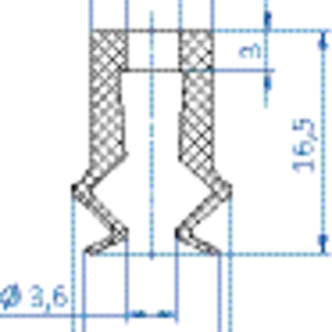 Bellows vacuum cup diam. 11 mm (1.5 bellows) silicone transparent