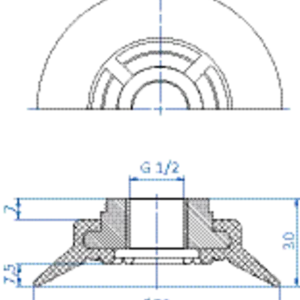 Flat-vacuum-cup-diam.-83-mm-vinyl-blue