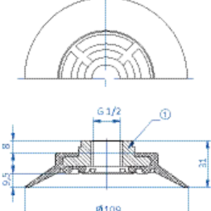 Flat-vacuum-cup-diam.-109-mm-vinyl-blue