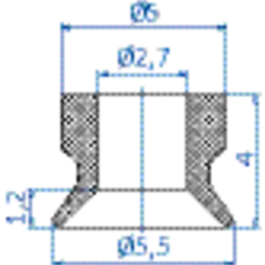 Flat-vacuum-cup-diam.-5-mm-NBR-black