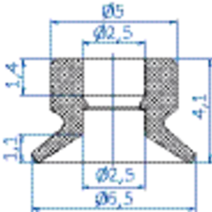 Flat-vacuum-cup-diam.-6.5-mm-NBR-black