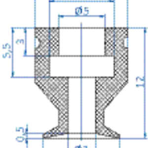 Flat-vacuum-cup-diam.-8-mm-silicone-blue