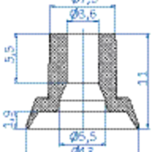 Flat-vacuum-cup-diam.-13-mm-NR-blue