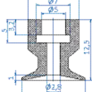 Flat-vacuum-cup-diam.-13-mm-silicone-blue