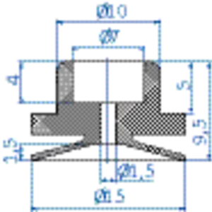 Flat-vacuum-cup-diam.-15-mm-vinyl-blue