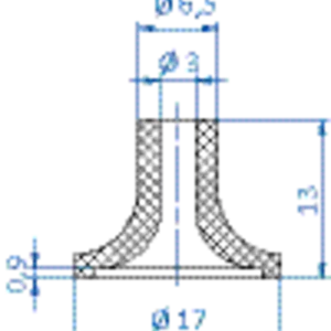 Flat-vacuum-cup-diam.-17-mm-NR-blue