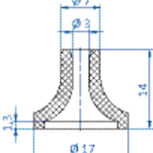 Flat-vacuum-cup-diam.-17-mm-NR-green