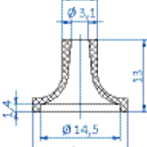 Flat-vacuum-cup-diam.-17-mm-NR-brown