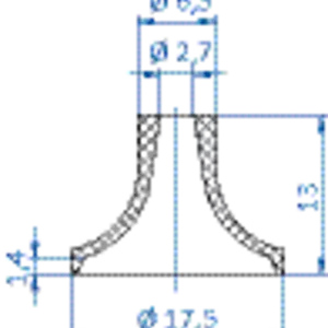 Flat-vacuum-cup-diam.-18-mm-NR-blue