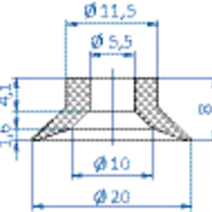 Flat-vacuum-cup-diam.-19-mm-NR-beige