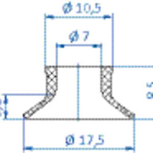 Flat-vacuum-cup-diam.-19-mm-NR-beige