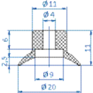 Flat-vacuum-cup-diam.-20-mm-silicone-transparent