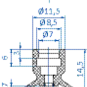 Flat-vacuum-cup-diam.-20-mm-NBR-black