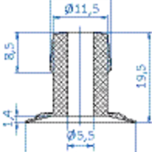 Flat-vacuum-cup-diam.-23-mm-vinyl-transparent
