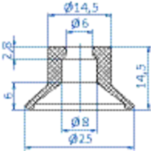 Flat-vacuum-cup-diam.-25-mm-NR-black