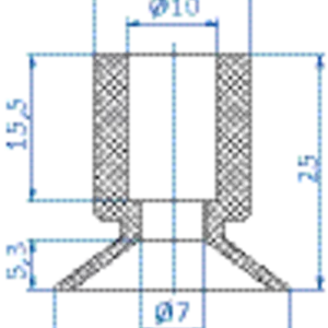 Flat-vacuum-cup-diam.-25-mm-NR-beige