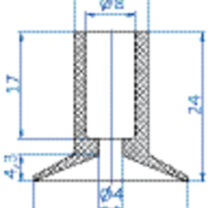 Flat-vacuum-cup-diam.-25-mm-silicone-red