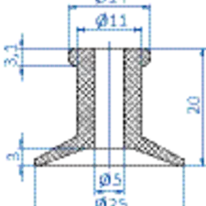 Flat-vacuum-cup-diam.-27-mm-NR-beige