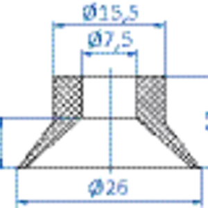 Flat-vacuum-cup-diam.-27-mm-vinyl-blue