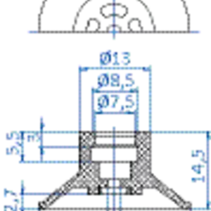 Flat-vacuum-cup-diam.-28-mm-NBR-black