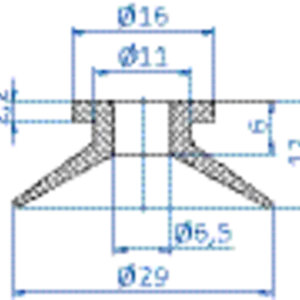 Flat-vacuum-cup-diam.-29-mm-vinyl-blue